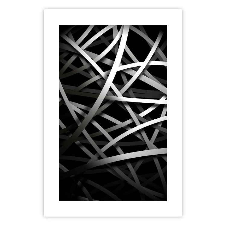 Wall Poster In the Web - black and white industrial abstraction with dense vines 117554 additionalImage 19