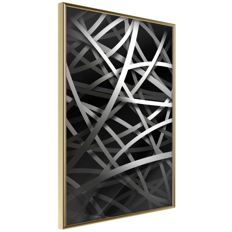 Wall Poster In the Web - black and white industrial abstraction with dense vines 117554 additionalImage 12