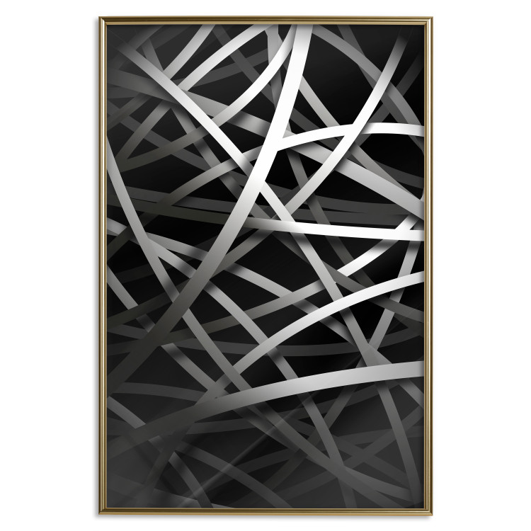 Wall Poster In the Web - black and white industrial abstraction with dense vines 117554 additionalImage 16