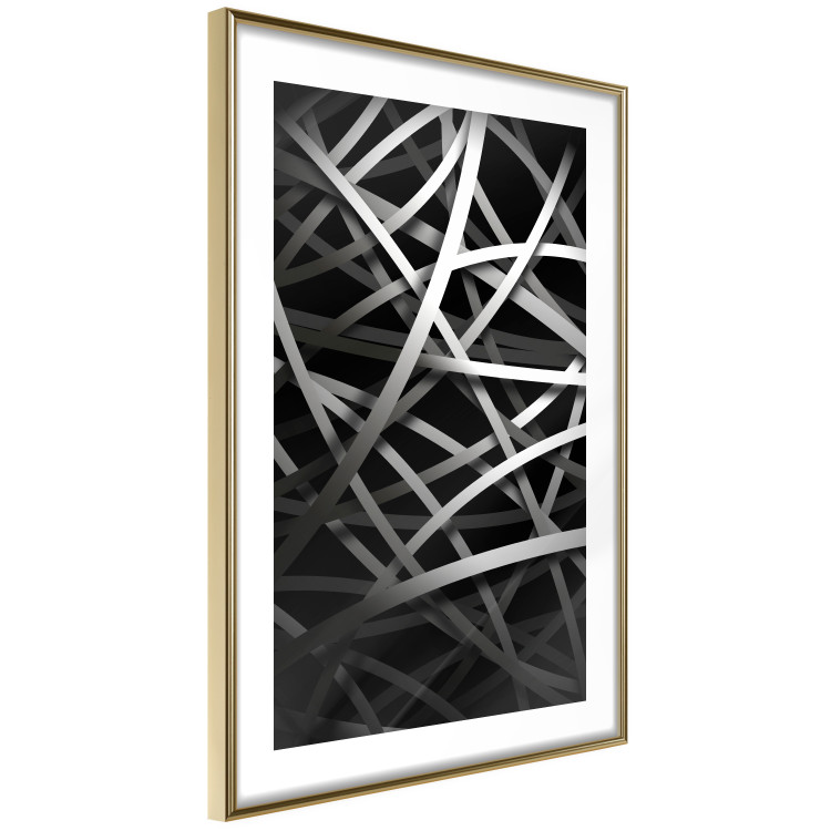 Wall Poster In the Web - black and white industrial abstraction with dense vines 117554 additionalImage 6
