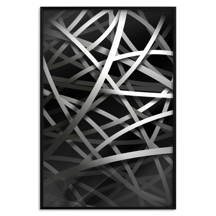 Wall Poster In the Web - black and white industrial abstraction with dense vines 117554 additionalImage 18