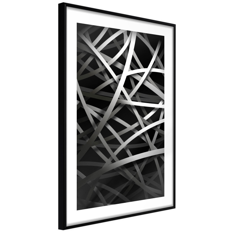 Wall Poster In the Web - black and white industrial abstraction with dense vines 117554 additionalImage 11