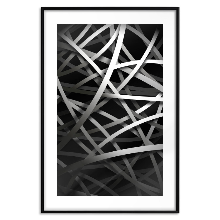 Wall Poster In the Web - black and white industrial abstraction with dense vines 117554 additionalImage 15