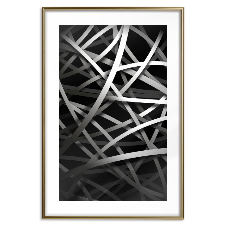 Wall Poster In the Web - black and white industrial abstraction with dense vines 117554 additionalImage 14