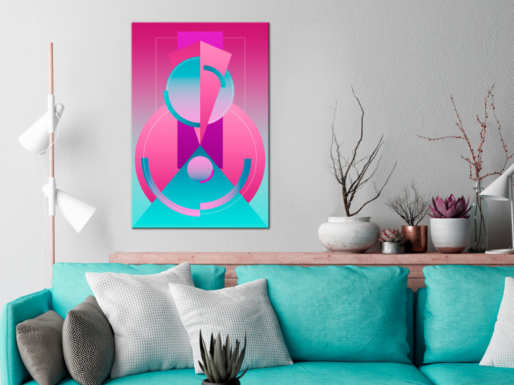 Canvas Print Geometric abstraction - a variation of pink and blue figures 117954 additionalImage 3