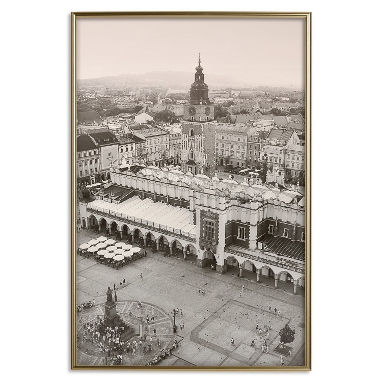 Wall Poster Krakow: Cloth Hall - Polish architecture in sepia from a bird's eye view 118154 additionalImage 16