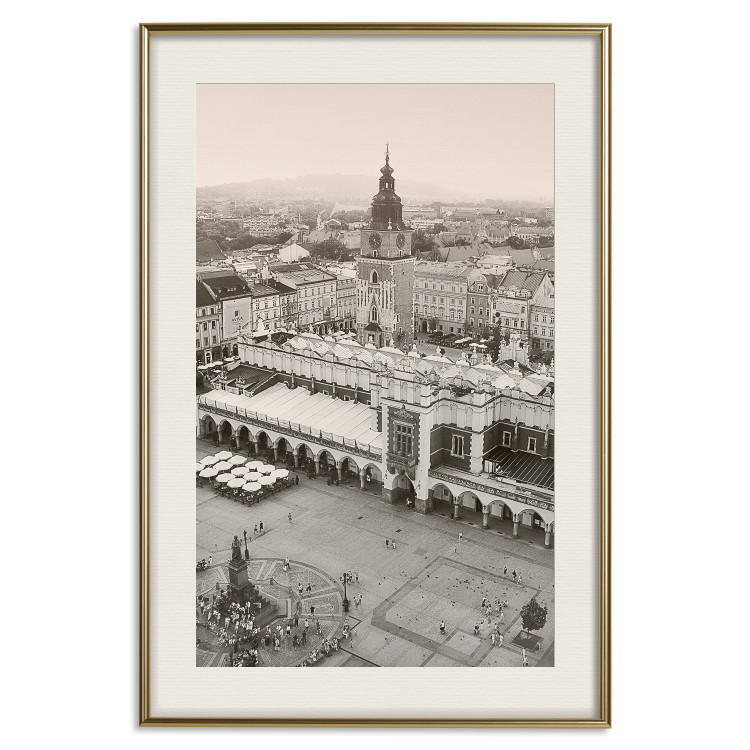 Wall Poster Krakow: Cloth Hall - Polish architecture in sepia from a bird's eye view 118154 additionalImage 19