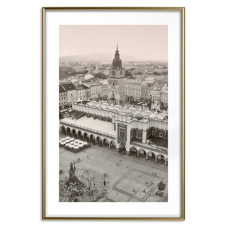 Wall Poster Krakow: Cloth Hall - Polish architecture in sepia from a bird's eye view 118154 additionalImage 14