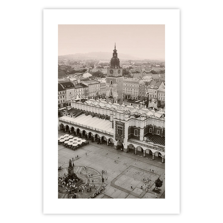 Wall Poster Krakow: Cloth Hall - Polish architecture in sepia from a bird's eye view 118154 additionalImage 25