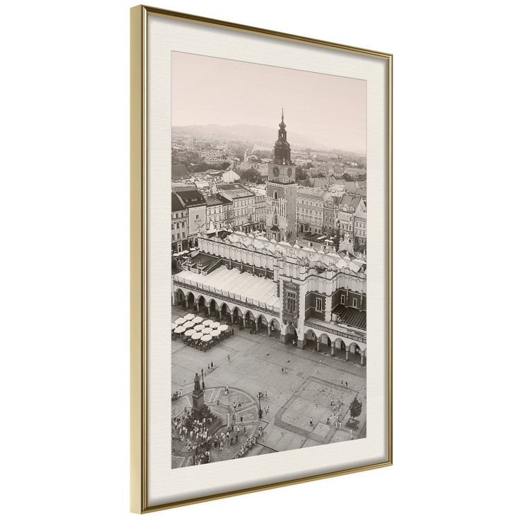 Wall Poster Krakow: Cloth Hall - Polish architecture in sepia from a bird's eye view 118154 additionalImage 2