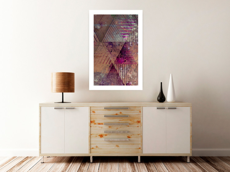 Poster Autumn Abstraction - colorful geometric composition with violet 118254 additionalImage 9