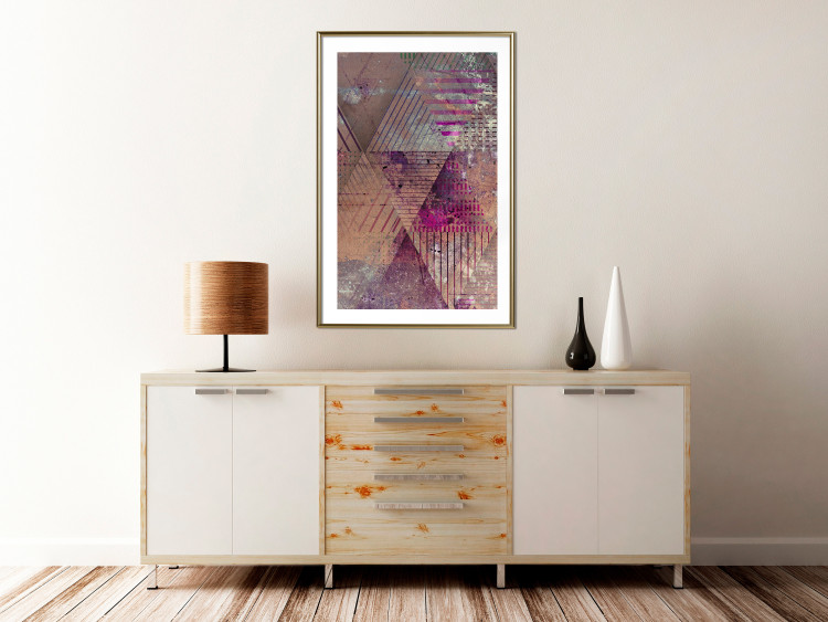 Poster Autumn Abstraction - colorful geometric composition with violet 118254 additionalImage 13
