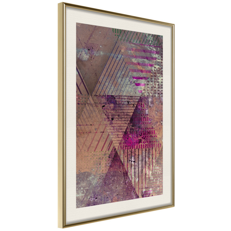 Poster Autumn Abstraction - colorful geometric composition with violet 118254 additionalImage 14