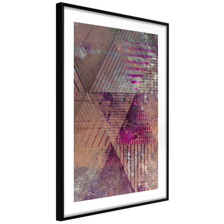 Poster Autumn Abstraction - colorful geometric composition with violet 118254 additionalImage 2