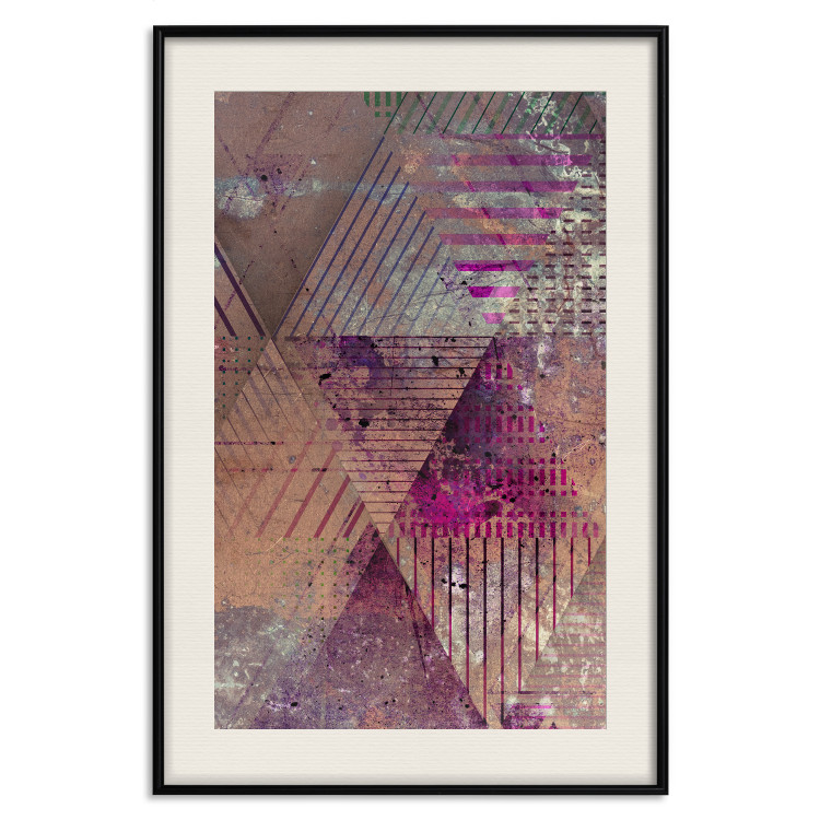 Poster Autumn Abstraction - colorful geometric composition with violet 118254 additionalImage 18