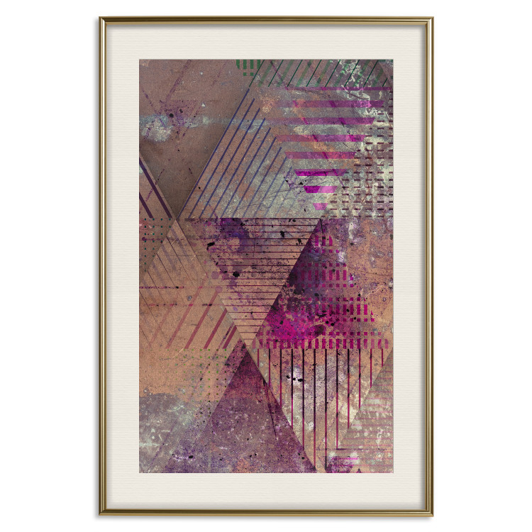 Poster Autumn Abstraction - colorful geometric composition with violet 118254 additionalImage 19