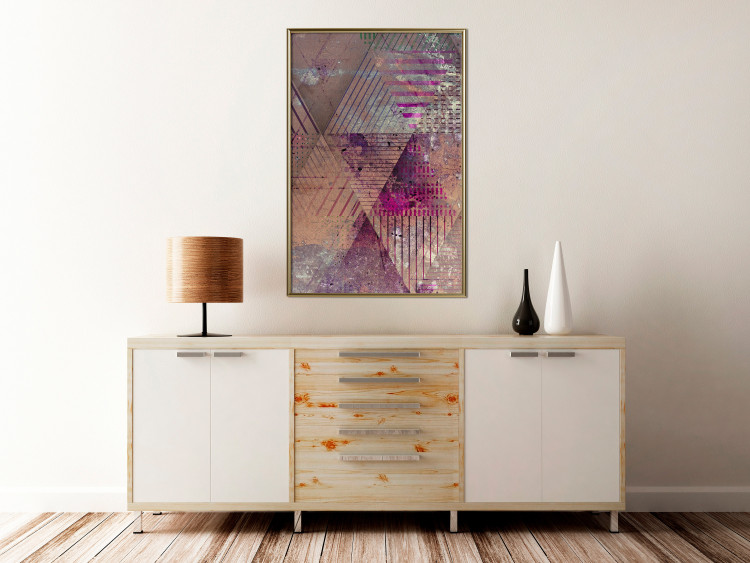Poster Autumn Abstraction - colorful geometric composition with violet 118254 additionalImage 11