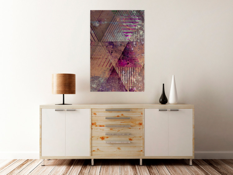 Poster Autumn Abstraction - colorful geometric composition with violet 118254 additionalImage 23