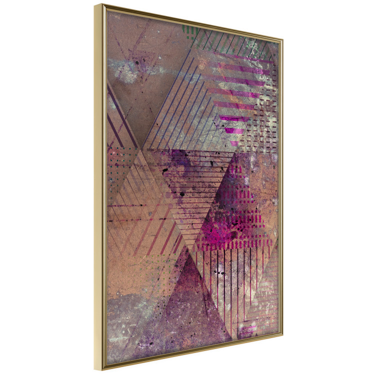 Poster Autumn Abstraction - colorful geometric composition with violet 118254 additionalImage 4
