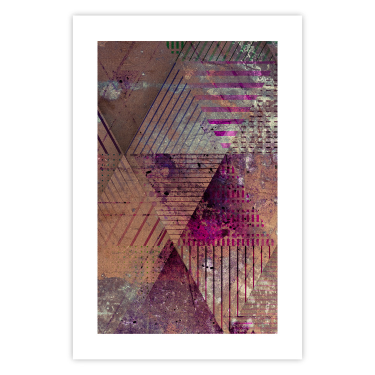 Poster Autumn Abstraction - colorful geometric composition with violet 118254 additionalImage 19