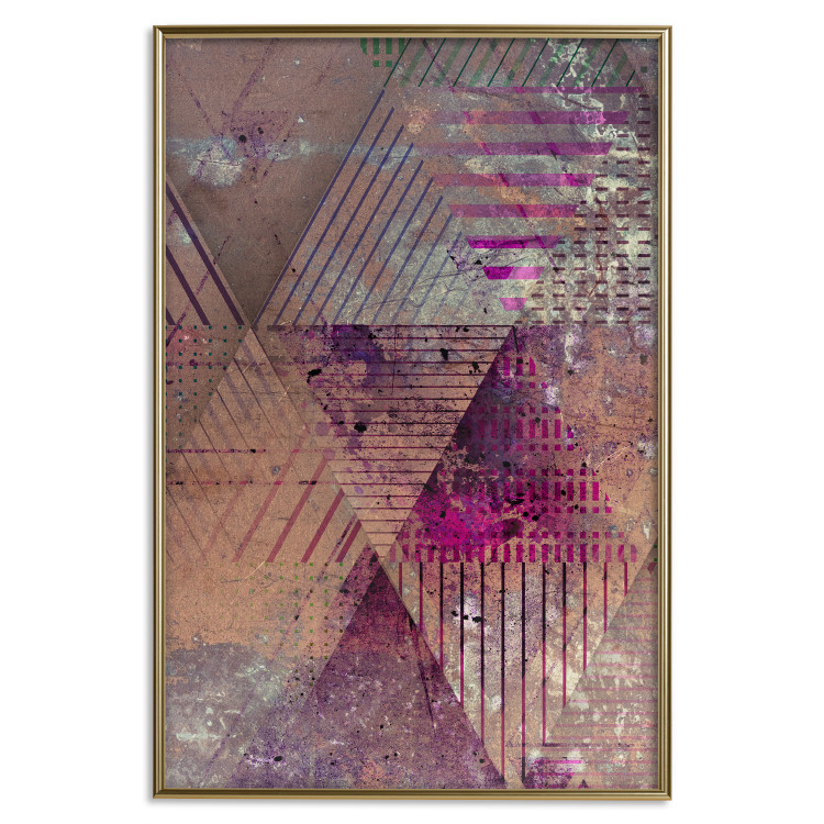 Poster Autumn Abstraction - colorful geometric composition with violet 118254 additionalImage 20