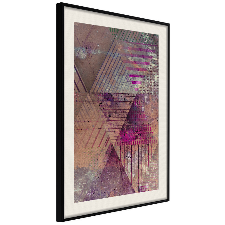 Poster Autumn Abstraction - colorful geometric composition with violet 118254 additionalImage 13