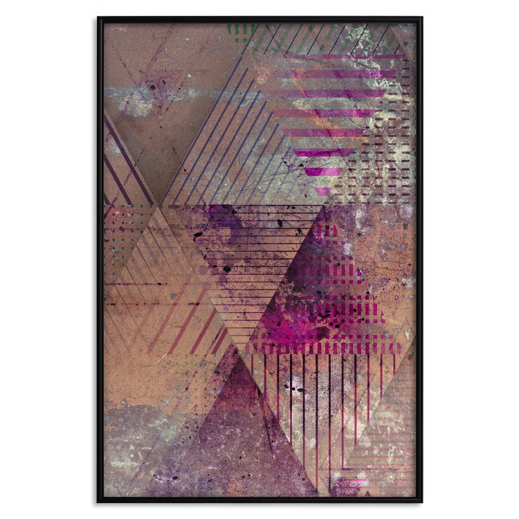 Poster Autumn Abstraction - colorful geometric composition with violet 118254 additionalImage 24