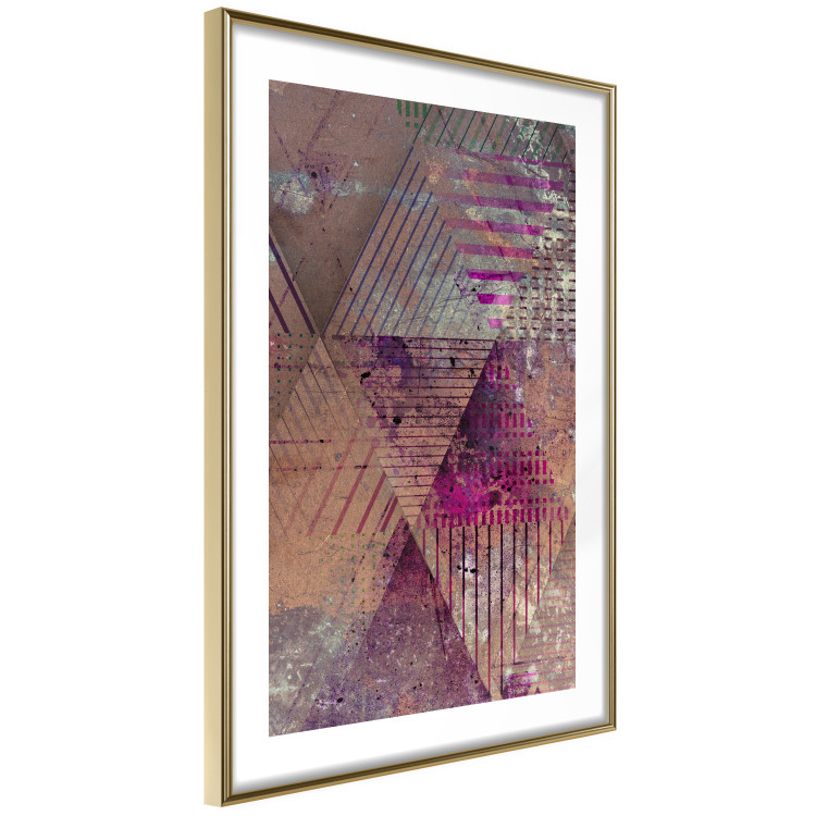 Poster Autumn Abstraction - colorful geometric composition with violet 118254 additionalImage 12