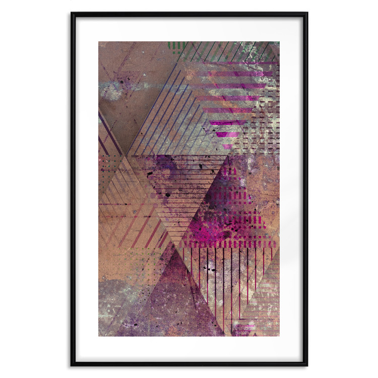 Poster Autumn Abstraction - colorful geometric composition with violet 118254 additionalImage 15
