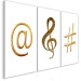 Canvas Print Signs - a typographic triptych in gold and copper on a white 118454 additionalThumb 2