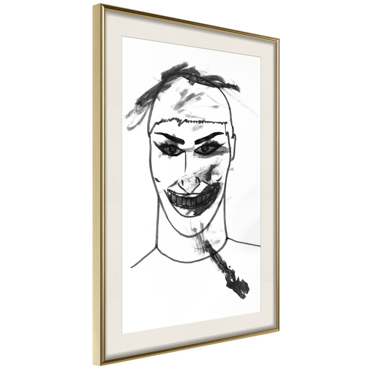 Wall Poster Joker - black and white unconventional portrait of a man amidst dark spots 119254 additionalImage 2
