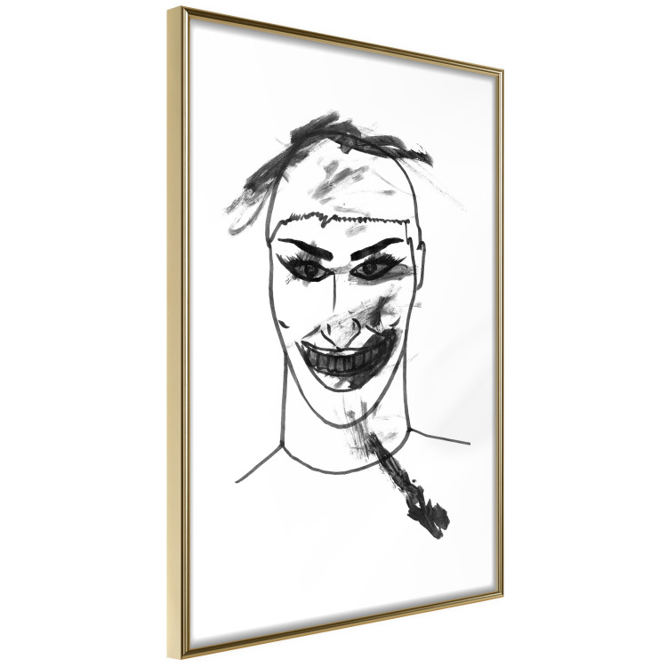 Wall Poster Joker - black and white unconventional portrait of a man amidst dark spots 119254 additionalImage 6