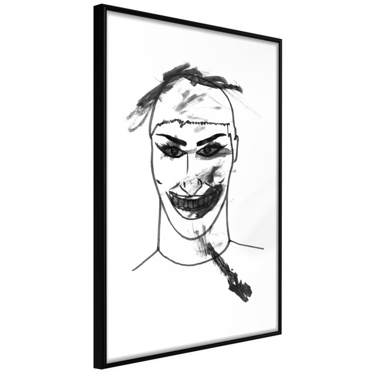Wall Poster Joker - black and white unconventional portrait of a man amidst dark spots 119254 additionalImage 11