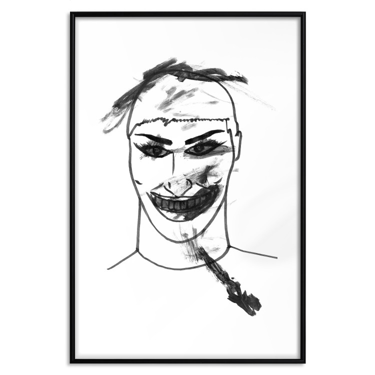 Wall Poster Joker - black and white unconventional portrait of a man amidst dark spots 119254 additionalImage 17