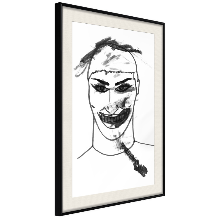 Wall Poster Joker - black and white unconventional portrait of a man amidst dark spots 119254 additionalImage 3