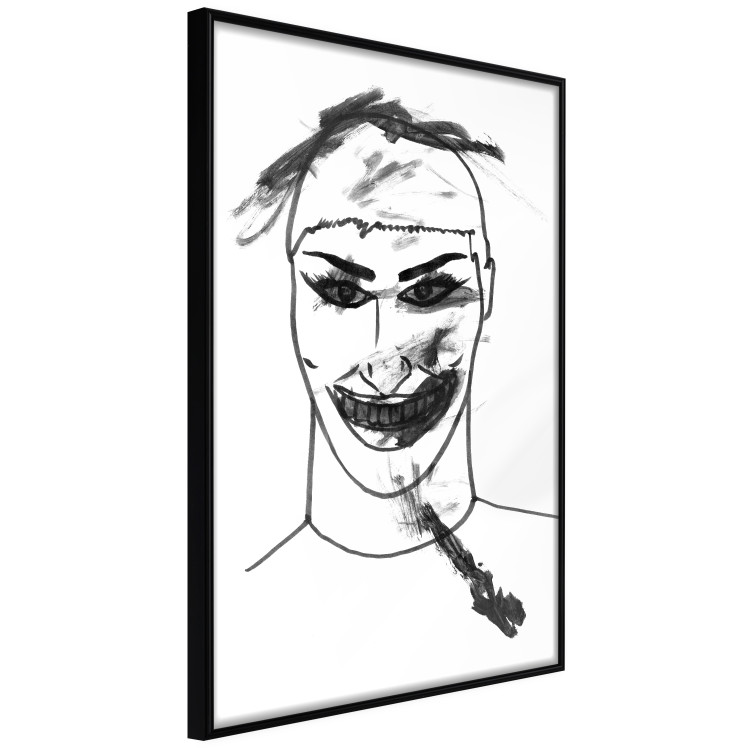Wall Poster Joker - black and white unconventional portrait of a man amidst dark spots 119254 additionalImage 12