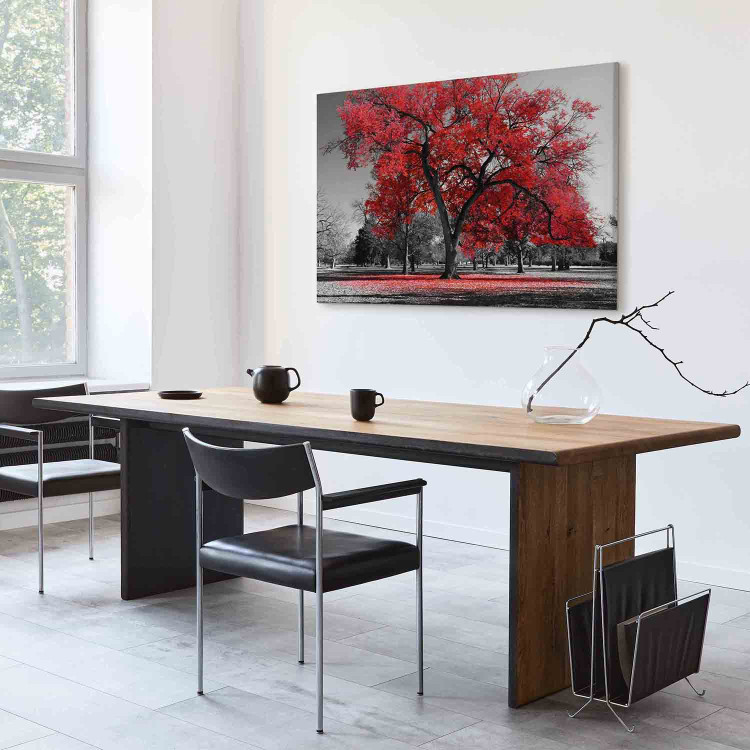 Canvas Print Autumn in the Park (1 Part) Wide Red 122754 additionalImage 11