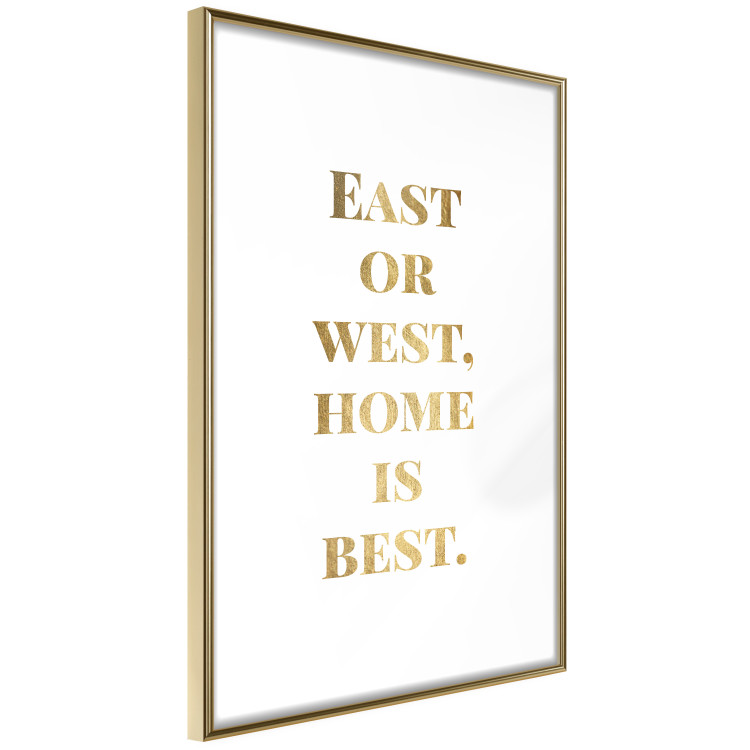 Poster Gold Home Is Best - English text in a quote format on a white background 122954 additionalImage 8