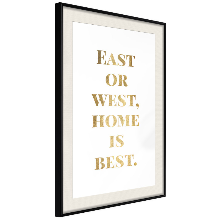 Poster Gold Home Is Best - English text in a quote format on a white background 122954 additionalImage 3