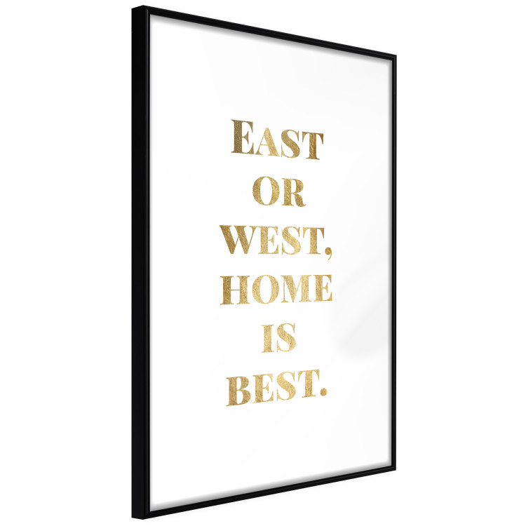 Poster Gold Home Is Best - English text in a quote format on a white background 122954 additionalImage 13