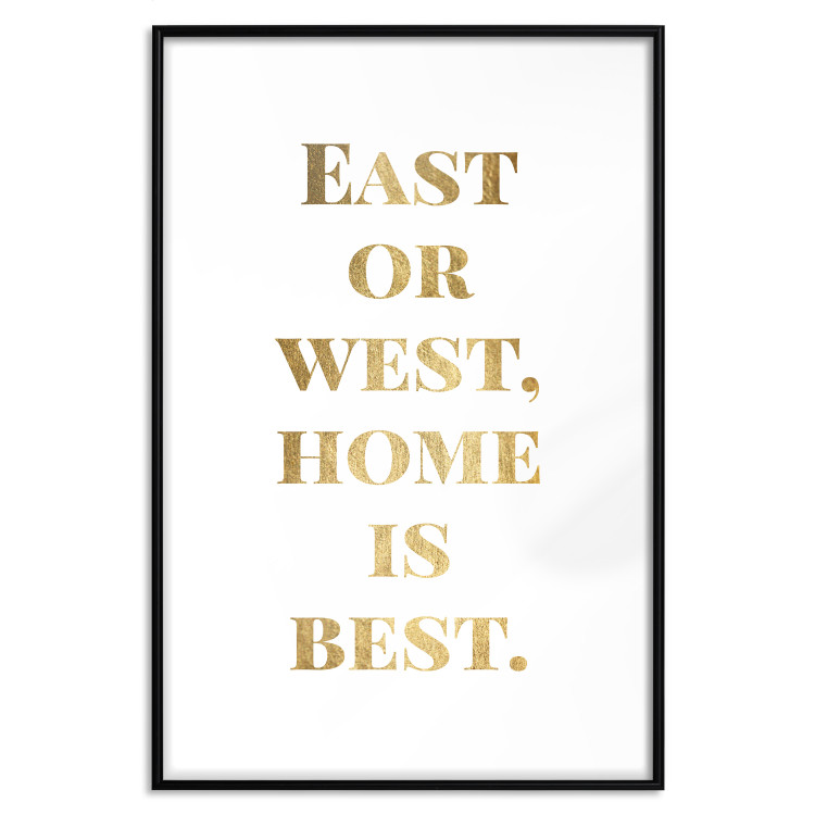 Poster Gold Home Is Best - English text in a quote format on a white background 122954 additionalImage 18