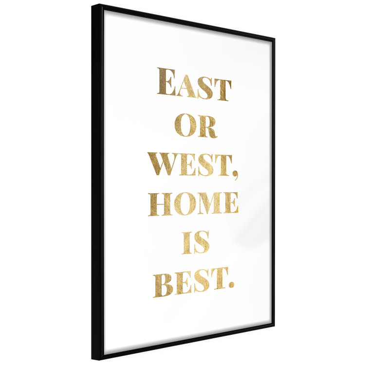 Poster Gold Home Is Best - English text in a quote format on a white background 122954 additionalImage 12