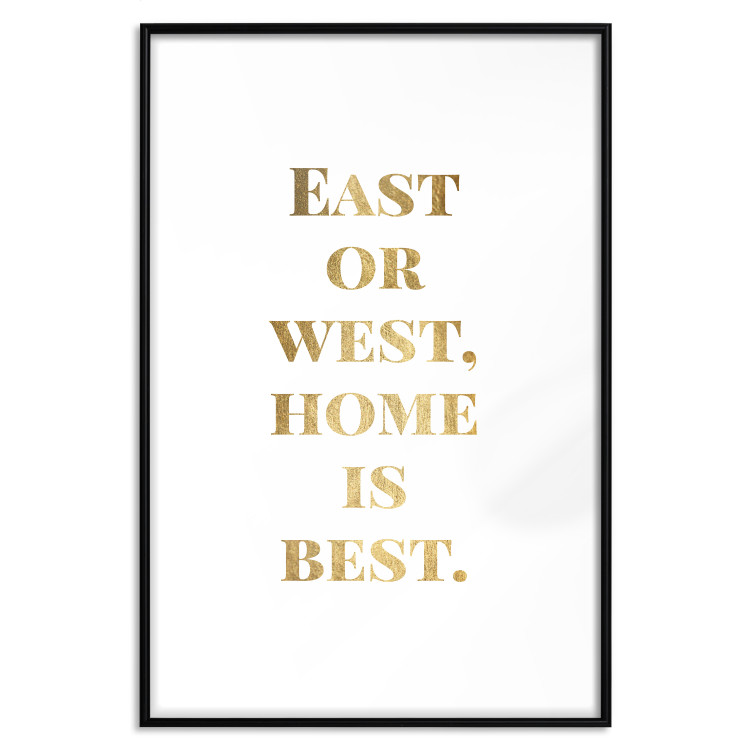 Poster Gold Home Is Best - English text in a quote format on a white background 122954 additionalImage 15