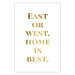 Poster Gold Home Is Best - English text in a quote format on a white background 122954