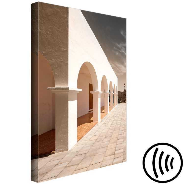Canvas Print Greek arcades - city architecture with stone arches and sand columns on a beige background 123754 additionalImage 6