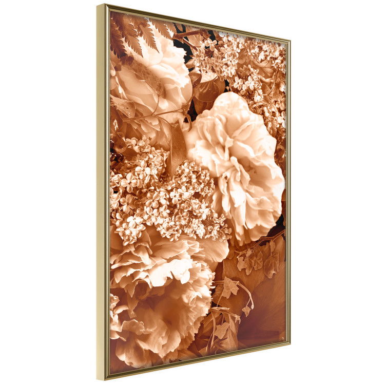 Poster Warm Scent - large and small plant flowers in autumn sepia tone 123854 additionalImage 12