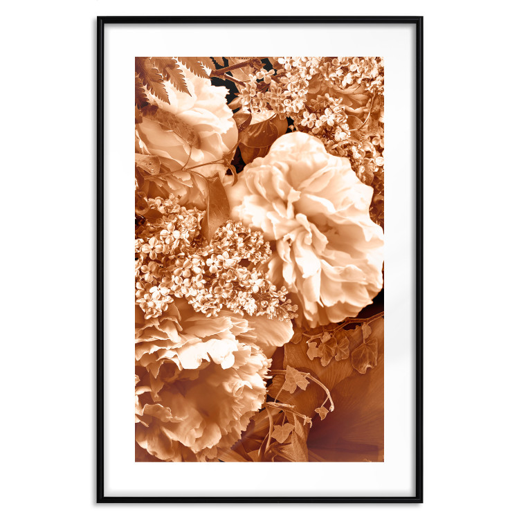 Poster Warm Scent - large and small plant flowers in autumn sepia tone 123854 additionalImage 20