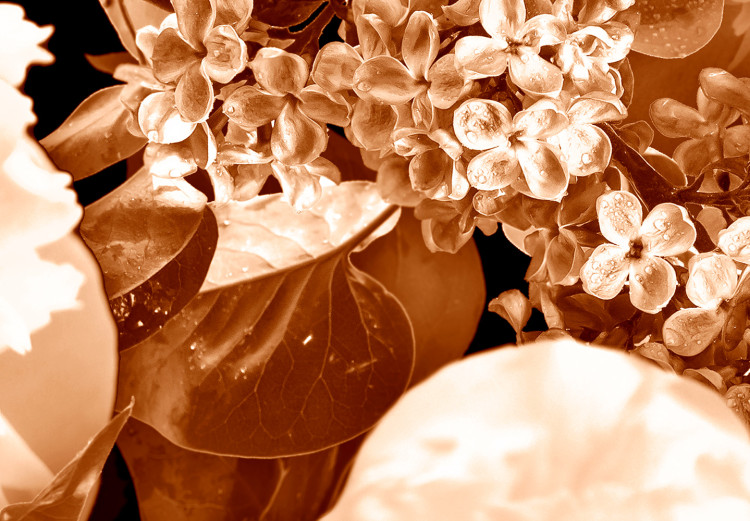 Poster Warm Scent - large and small plant flowers in autumn sepia tone 123854 additionalImage 8