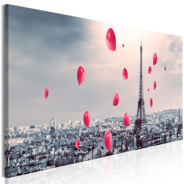 Canvas Art Print Paris Balloon (1 Part) Narrow Red 123954 additionalImage 2