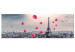 Canvas Art Print Paris Balloon (1 Part) Narrow Red 123954